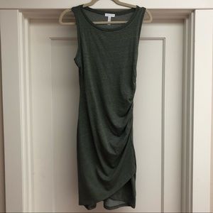 Leith Ruched Body-Con Tank Dress S (heather green)